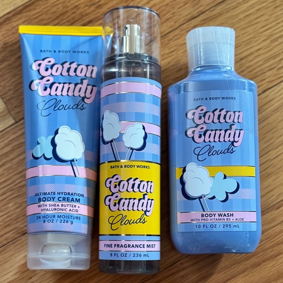 NWT Bath & Body Works Cotton Candy Clouds Three Piece Set,New Products : American Fashion Style Bags On Sale